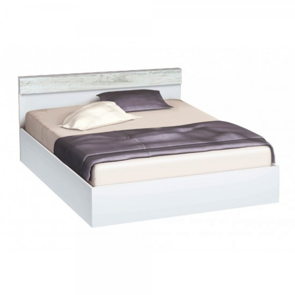 Κρεβάτι ξύλινο διπλό AVA Λευκό/Crystal, 160/200, 204/68/164 εκ., Genomax-1219921820