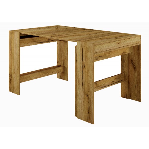 Τραπέζι κουζίνας ξύλινο Piton  Χρυσαφί , 44-240/90/75 εκ., Genomax-1219921792