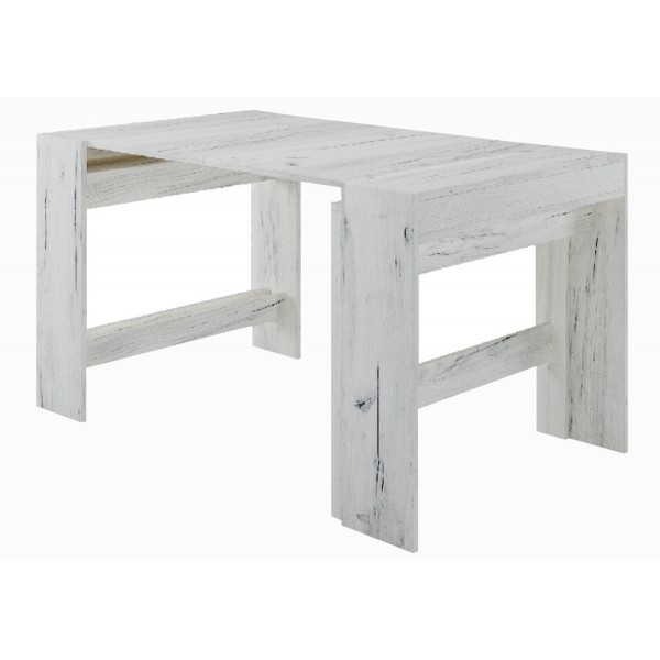 Τραπέζι κουζίνας ξύλινο Piton Λευκό, 44-240/90/75 εκ., Genomax-1219921790