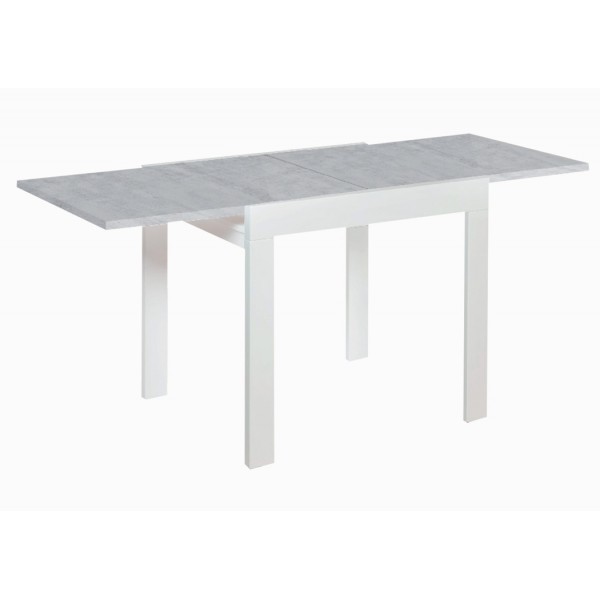 Τραπέζι κουζίνας ξύλινο Kors  Beton/Λευκό, 89-178/69/76 εκ., Genomax-1219921800