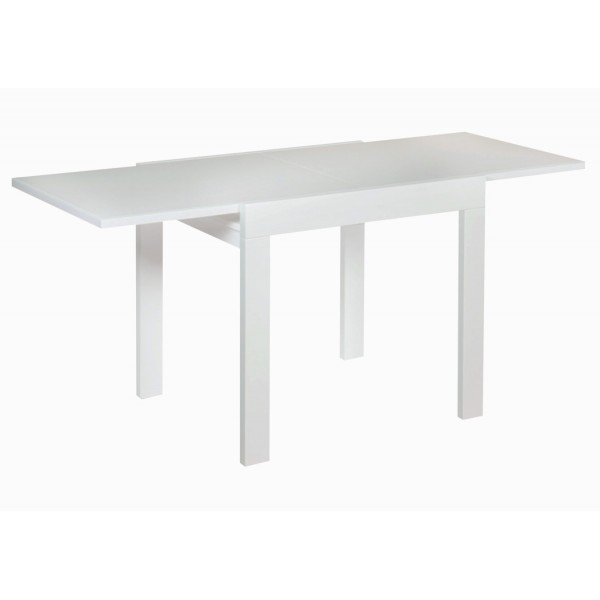 Τραπέζι κουζίνας ξύλινο Kors Λευκό, 89-178/69/76 εκ., Genomax-1219921799
