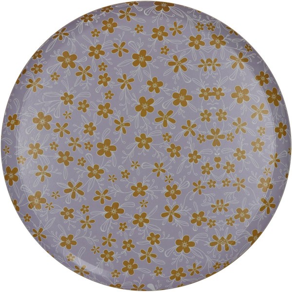 Δίσκος Λουλούδια Πολύχρωμο Μέταλλο 33x33x1.8cm