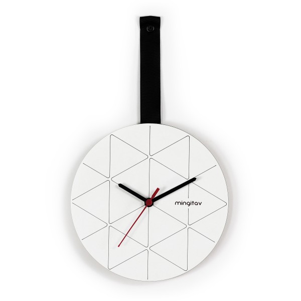 Ρολόι Τοίχου ArteLibre MINUET Λευκό/Μαύρο Ξύλο/Ύφασμα 23x23x2cm