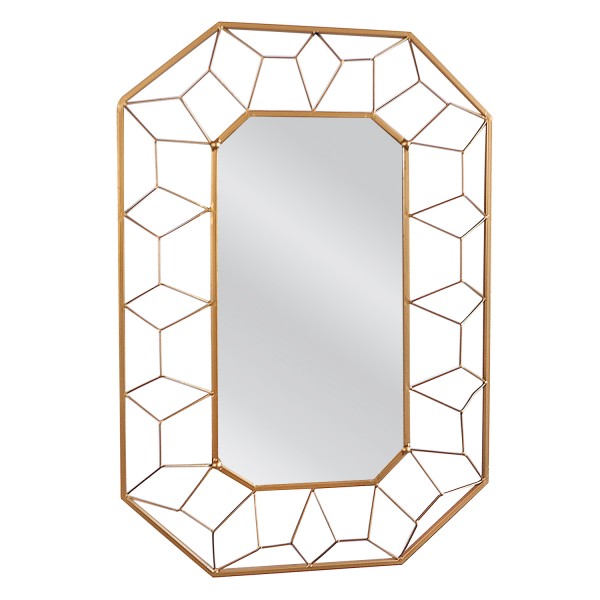 Καθρέπτης Τοίχου ArteLibre ARATAN Χρυσό Μέταλλο/Γυαλί 57x5x87cm