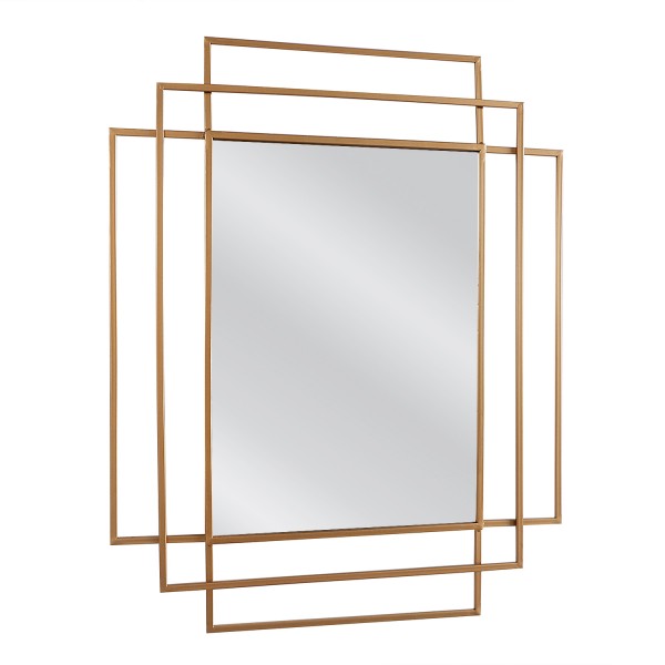 Καθρέπτης Τοίχου ArteLibre AULE Χρυσό Μέταλλο/Γυαλί 80x1.5x65cm