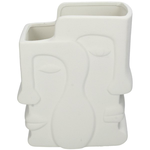 Βάζο Πρόσωπο Λευκό Κεραμικό 17.5x9.3x20.8cm