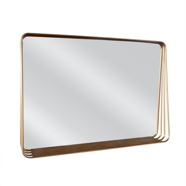 Καθρέπτης Τοίχου ArteLibre ELMO Χρυσό Μέταλλο/Γυαλί 80x13x55cm