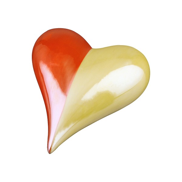 Διακοσμητικό ArteLibre Καρδιά Κόκκινο/Κίτρινο Κεραμικό 2.5x7.5x9cm