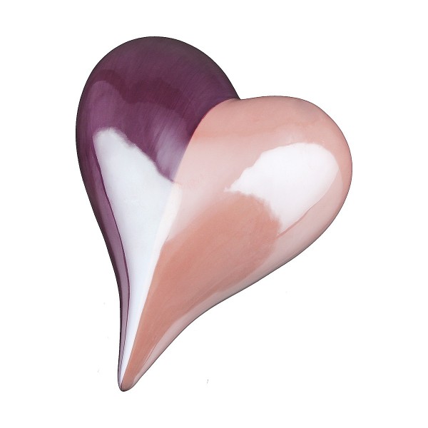 Διακοσμητικό ArteLibre Καρδιά Μοβ/Ροζ Κεραμικό 4.5x9.5x13cm