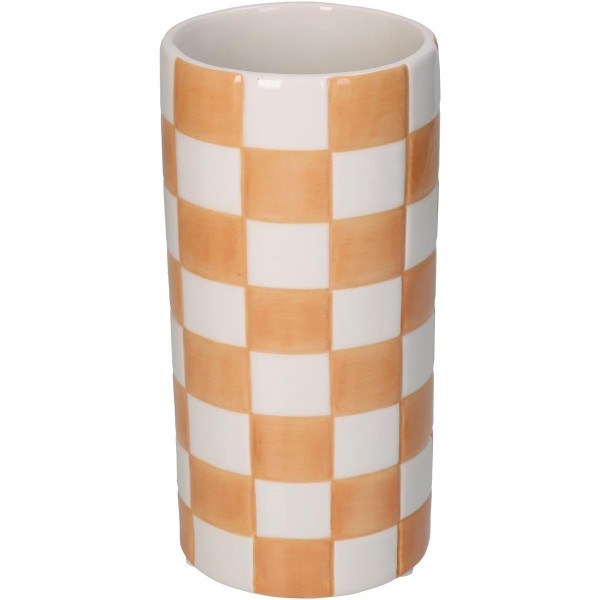 Βάζο ArteLibre Σκακιέρα Πορτοκαλί Δολομίτης 10.2x10.2x20.3cm