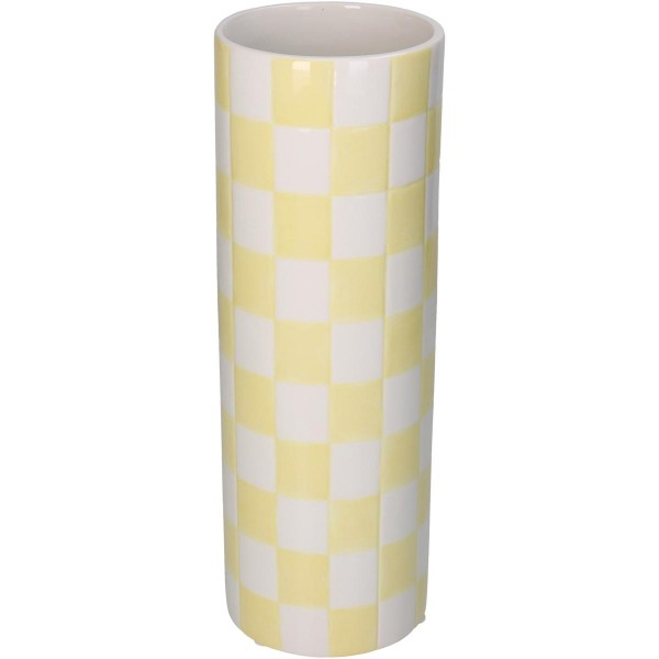 Βάζο Σκακιέρα Κίτρινο Δολομίτης 10.7x10.7x30.7cm