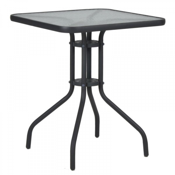 Τραπέζι "PALMAS" μεταλλικό σε χρώμα ανθρακί 70x70x71