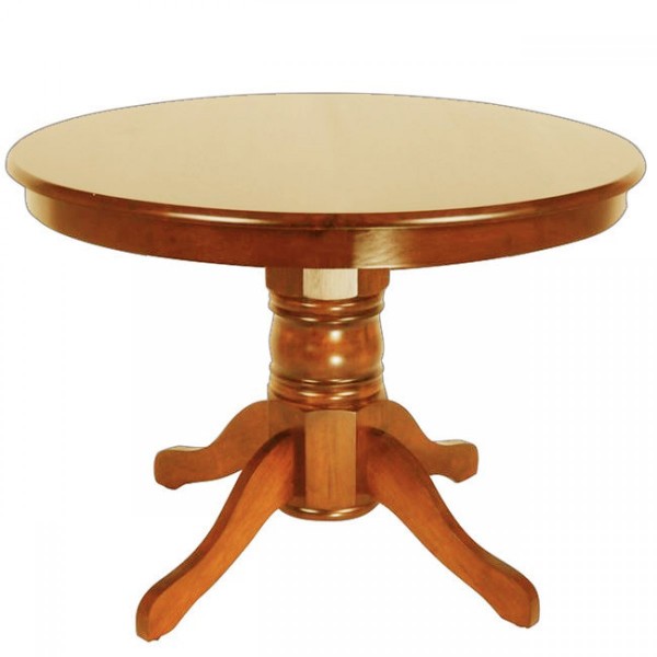 Τραπέζι ροτόντα "ΚENTAKI" ανοιγόμενο από μασίφ ξύλο σε χρώμα σκουρο καρυδί 107(150)x107x76