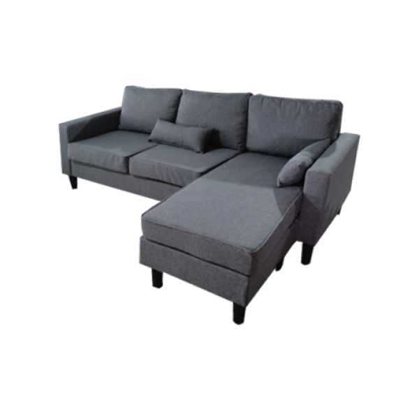 Καναπές γωνία αναστρέψιμος "ACAPULCO" υφασμάτινος σε χρώμα γκρι 192x135x85