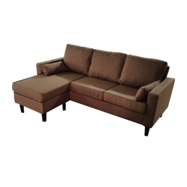 Καναπές γωνία αναστρέψιμος "ACAPULCO" υφασμάτινος σε χρώμα καφε 192x135x85
