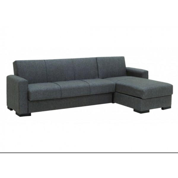 Καναπές γωνία "CLARK" υφασμάτινος σε χρώμα γκρι 270x165x84