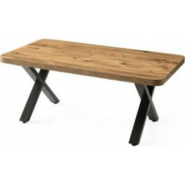 Τραπέζι "TOLEDO" από mdf/μέταλλο σε χρώμα ακακίας 200x100x75