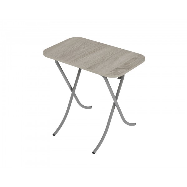 Tραπέζι "MOUNTAIN TOP" ορθογώνιο πτυσσόμενο από mdf/μέταλλο σε χρώμα σονόμα 50x80x75