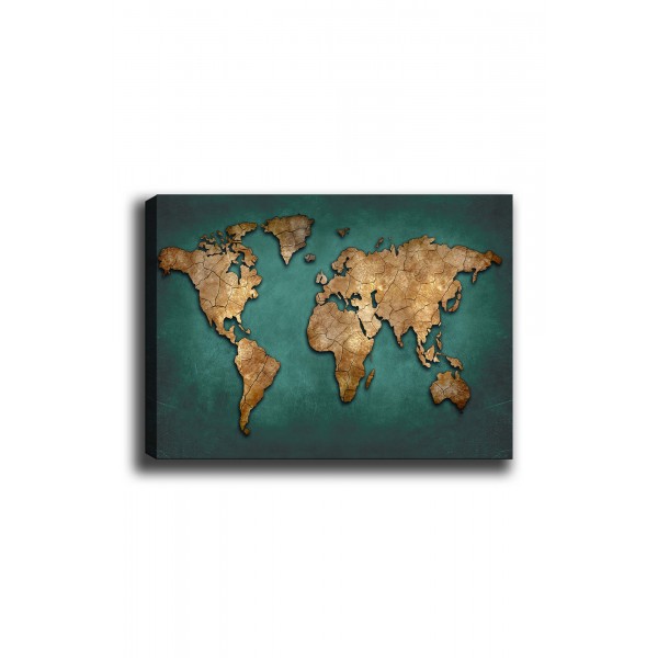 Πίνακας "KLIK-1511" από mdf με ψηφιακή εκτύπωση παγκόσμιου χάρτη 100x3x70
