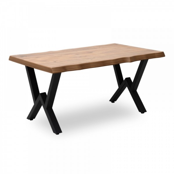 Τραπέζι σαλονιού "KRISTA" από MDF/μέταλλο σε χρώμα ακακία/μαύρο 110x65x43