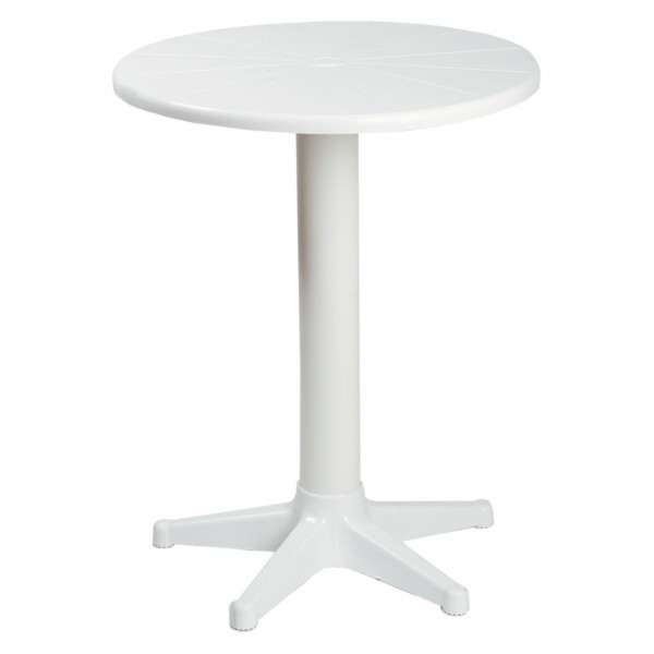 Τραπέζι στρόγγυλο από πλαστικό σε λευκό χρώμα Φ60