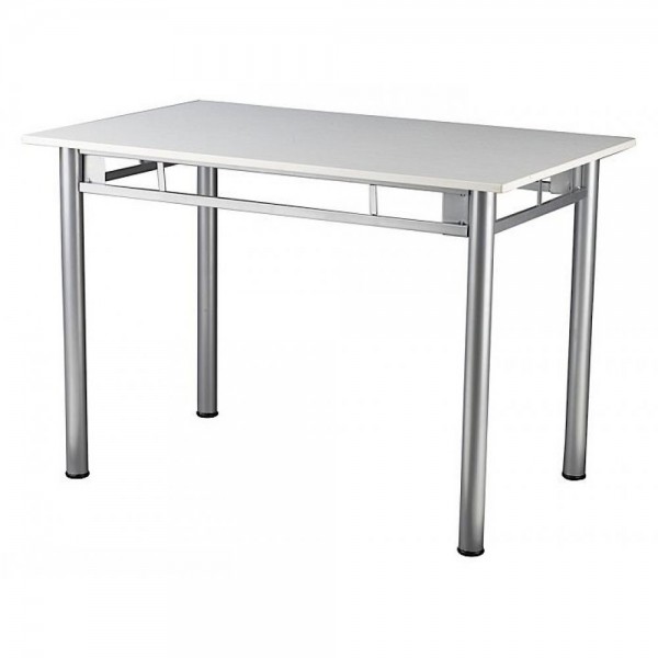 Τραπέζι μεταλλικό σε χρώμα ασημί/λευκό 60x100