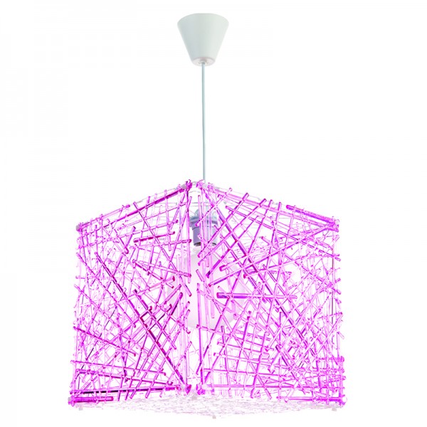 InLight Κρεμαστό φωτιστικό από ροζ plexiglass 1XE27 D:30cm (4339-Ροζ)