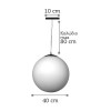 InLight Κρεμαστό φωτιστικό από λευκή οπαλίνα 1XE27 D:40cm (4253-Β)