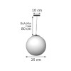 InLight Κρεμαστό φωτιστικό από λευκή οπαλίνα 1XE27 D:25cm (4253-Δ)