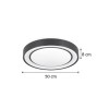 InLight Πλαφονιέρα οροφής LED 36W 3000K από μαύρο μέταλλο και ακρυλικό D:50cm (42179-A)