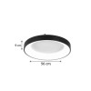 InLight Πλαφονιέρα οροφής LED 58W 4000K από μαύρο μέταλλο και ακρυλικό D:56cm (42177-Α)