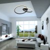 InLight Πλαφονιέρα οροφής LED 35W 3000K από αλουμίνιο σε μαύρη απόχρωση D:50cm (42012)