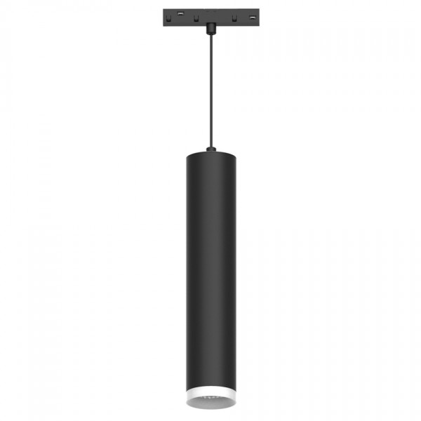 InLight Κρεμαστό φωτιστικό LED 10W 3000K για μαγνητική ράγα σε μαύρη απόχρωση D:6cmX30cm (T02401-BL)