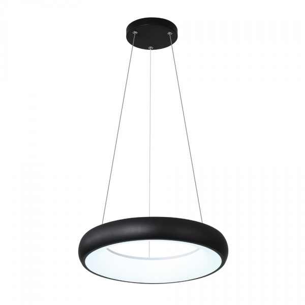 InLight Κρεμαστό φωτιστικό LED 54W 3CCT από μαύρο και λευκό ακρυλικό D:40cm (42023-B-Black)