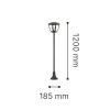 it-Lighting Avalanche 1xE27 Outdoor Pole Light Black D:120cmx18.5cm (80500114)