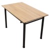 Τραπέζι Dexter pakoworld δρυς-πόδι μαύρο gloss 110x70x77εκ-1τμχ