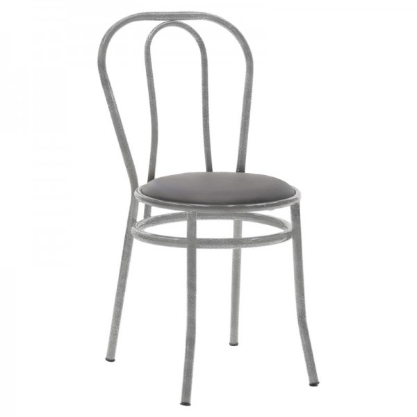 Καρέκλα Βιέννης I pakoworld pu μαύρο-μέταλλο γκρι σφυρήλατο-1τμχ