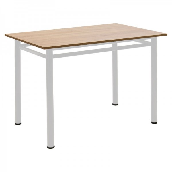 Τραπέζι Dexter pakoworld δρυς-πόδι λευκό 100x60x77εκ-1τμχ