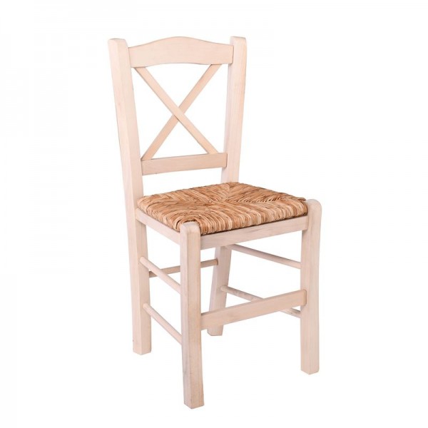 METRO Καρέκλα Οξιά Άβαφη με Ψάθα Αβίδωτη-Ρ967,0-Ξύλο/Ψάθα-1τμχ- 43x47x88cm
