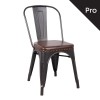 RELIX Καρέκλα-Pro, Μέταλλο Βαφή Antique Black, Pu Σκούρο Καφέ-Ε5191Ρ,10-Μέταλλο/PVC - PU-1τμχ- 45x51x82cm