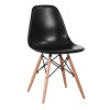 ART Wood Kαρέκλα Τραπεζαρίας - Κουζίνας, Πόδια Οξιά, Κάθισμα PP Μαύρο - 1 Step K/D-ΕΜ123,2W-Ξύλο/PP - PC - ABS-4τμχ- 46x52x82cm