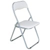 LINDA Καρέκλα Πτυσσόμενη Βαφή Γκρι, Pvc Άσπρο-Ε557,4-Μέταλλο/PVC - PU-6τμχ- 43x46x80cm