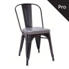 RELIX Καρέκλα-Pro, Μέταλλο Βαφή Μαύρο Matte, Pu Σκούρο Γκρι-Ε5191Ρ,12Μ-Μέταλλο/PVC - PU-1τμχ- 45x51x82cm