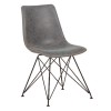 PANTON Καρέκλα Μέταλλο Βαφή Μαύρη, PU Vintage Grey-ΕΜ777,1-Μέταλλο/PVC - PU-4τμχ- 43x57x81cm