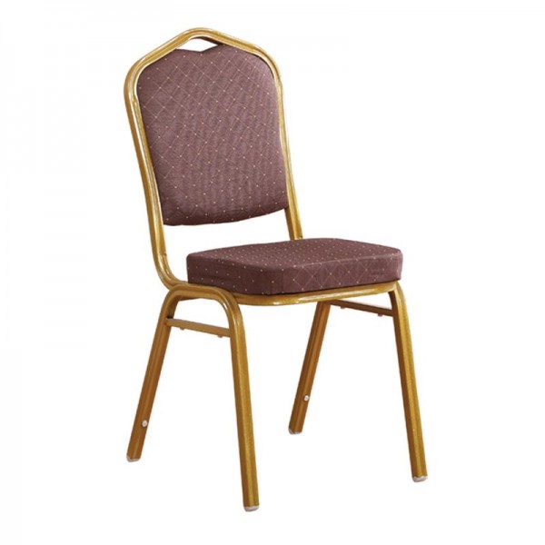HILTON Καρέκλα Μέταλλο Βαφή Gold, Ύφασμα Καφέ-ΕΜ513,9-Μέταλλο/Ύφασμα-1τμχ- 44x55x93cm