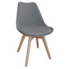 MARTIN Καρέκλα Ξύλο, PP Γκρι Μονταρισμένη Ταπετσαρία-ΕΜ136,44-Ξύλο/PP - PC - ABS-4τμχ- 49x57x82cm