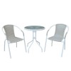 BALENO Set Κήπου - Βεράντας : Τραπέζι + 2 Πολυθρόνες Μέταλλο Άσπρο - Wicker Beige-Ε240,8-Μέταλλο/Wicker-1τμχ- Τραπ:Φ60x70cm - Πολ:53x58x77cm