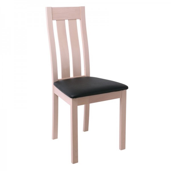 REGO Καρέκλα Οξυά White Wash, PVC Mαύρο-Ε771,3-Ξύλο/PVC - PU-2τμχ- 45x52x97cm