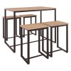 HENRY Set Bar Τραπέζι + 4 Σκαμπό, Μέταλλο Βαφή Σκούρο Καφέ - Sonoma-ΕΜ9795,1-Μέταλλο/MDF - Καπλαμάς - Κόντρα Πλακέ - Νοβοπάν-1τμχ- Table:100x60x86 Stool:40x30x60