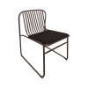 STRIPE Καρέκλα Κήπου Βεράντας, Μέταλλο Βαφή Sand Brown, Μαξιλάρι PU Μαύρο-Ε540,3-Μέταλλο-1τμχ- 52x59x77cm
